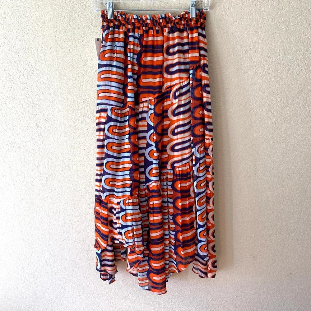 Anthropologie Flowy Abstract Midi Skirt - Picture 3 of 11